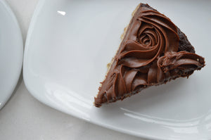 Banana Chocolate Cake by the slice | Gluten Free • Plant Based • Vegan • Paleo