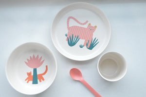 EKOBO Bambino Illustrated Kids Dinner Set - Tiger